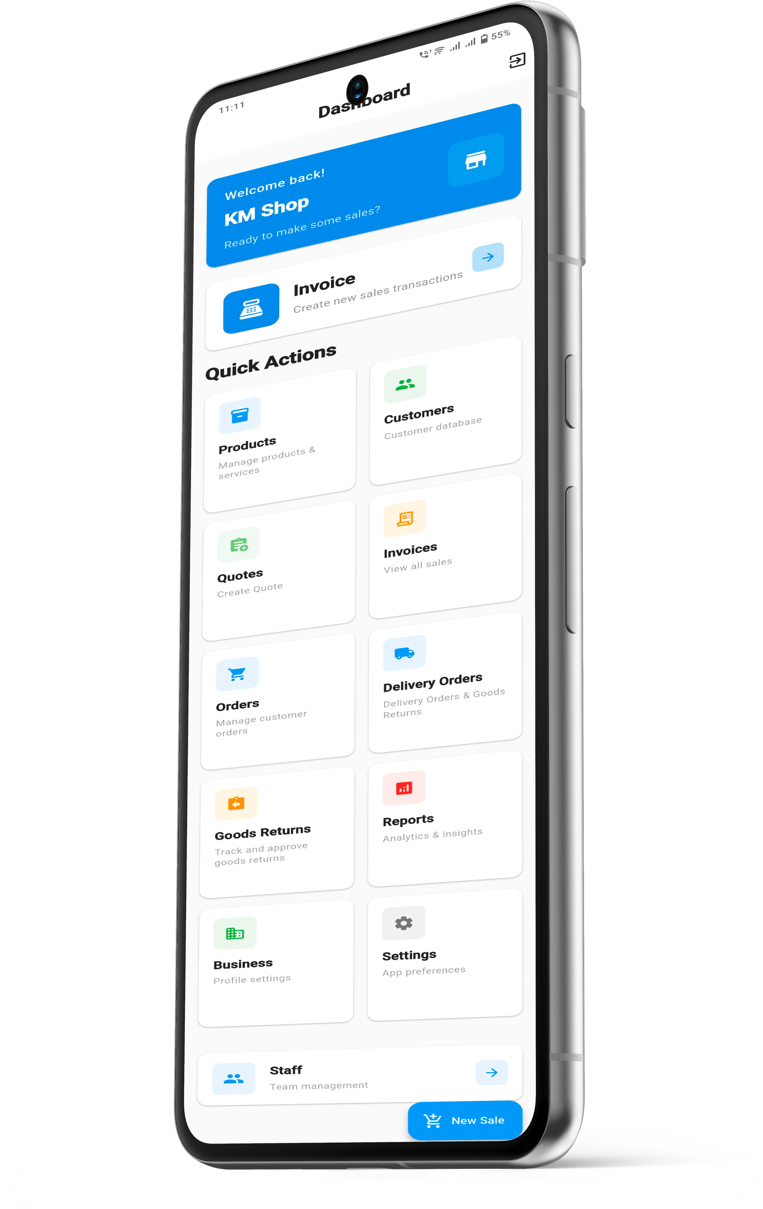 Invoisify home screen